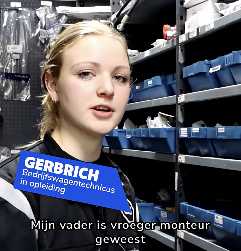 Gerbrich vertelt in short filmpje hoe zij in vrachtwagentechniek kwam